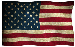 Animated USA flag waving